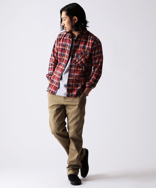 BEAMS（ビームス）の「□BEAMS / ビッグポケット タイトチェックシャツ　（シャツ/ブラウス・メンズ・ベージュ/レッド/ネイビー・SMALL/MEDIUM/LARGE/X-LARGE）」の18枚目の写真