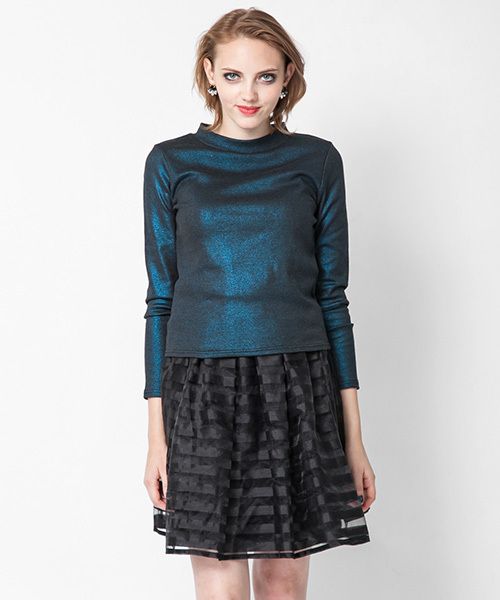 SENSE OF PLACE by URBAN RESEARCH（センスオブプレイスバイアーバンリサーチ）の「ラメハイネックプルオーバー（Tシャツ/カットソー・レディース・ブロンズ/ブルー/シルバー・FREE）」の7枚目の写真