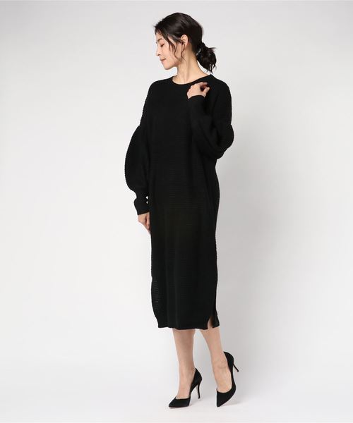 VENCEEXCHANGE（ヴァンスエクスチェンジ）の「ワッフルニットワンピース（ワンピース・レディース・ブラック/ブラウン/グレー・M）」の6枚目の写真