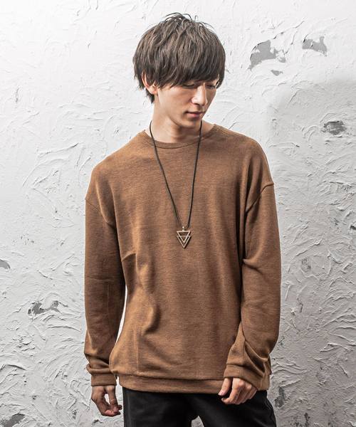 MinoriTY（マイノリティ）の「ニットトレーナー（スウェット・メンズ・ブラック/ベージュ/ネイビー/ブラウン/ピンク/ワイン・M/L）」の3枚目の写真