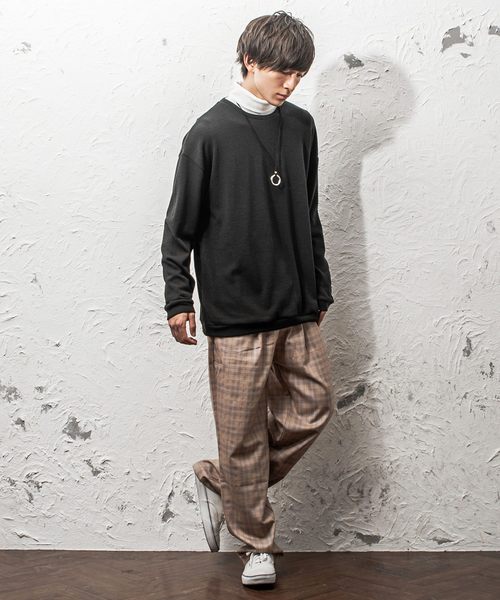 MinoriTY（マイノリティ）の「ニットトレーナー（スウェット・メンズ・ブラック/ベージュ/ネイビー/ブラウン/ピンク/ワイン・M/L）」の7枚目の写真