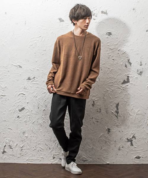 MinoriTY（マイノリティ）の「ニットトレーナー（スウェット・メンズ・ブラック/ベージュ/ネイビー/ブラウン/ピンク/ワイン・M/L）」の8枚目の写真