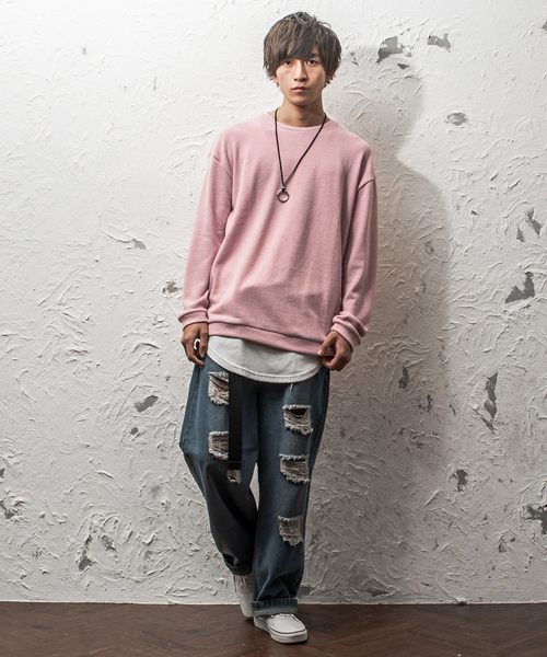 MinoriTY（マイノリティ）の「ニットトレーナー（スウェット・メンズ・ブラック/ベージュ/ネイビー/ブラウン/ピンク/ワイン・M/L）」の11枚目の写真