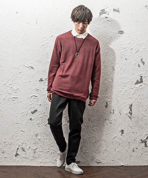 MinoriTY（マイノリティ）の「ニットトレーナー（スウェット・メンズ・ブラック/ベージュ/ネイビー/ブラウン/ピンク/ワイン・M/L）」の12枚目の写真