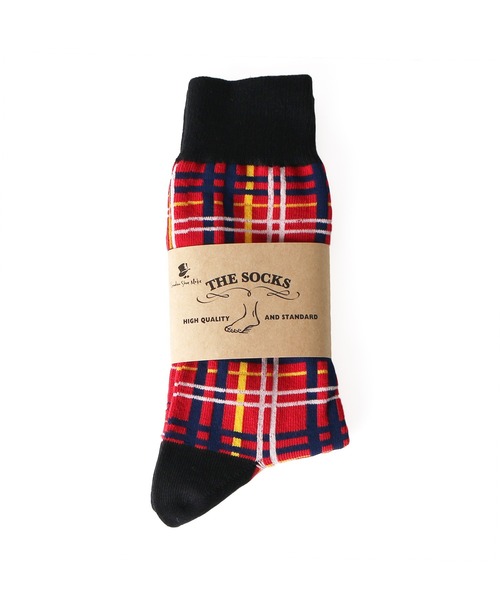 London Shoe Make(ロンドンシューメイク)の「チェック柄 / check 日本製 メンズソックス / London Shoe Make THE SOCKS 418901(ソックス/靴下・メンズ・グレー/レッド・25cm~27cm)」の9枚目の写真