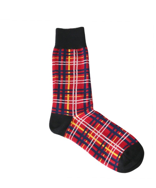 London Shoe Make(ロンドンシューメイク)の「チェック柄 / check 日本製 メンズソックス / London Shoe Make THE SOCKS 418901(ソックス/靴下・メンズ・グレー/レッド・25cm~27cm)」の10枚目の写真