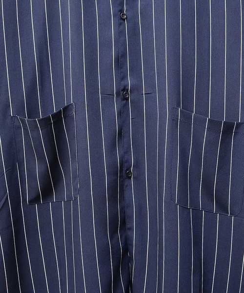 MinoriTY（マイノリティ）の「ストラップイプ柄スーパーロングシャツ（シャツ/ブラウス・メンズ・ブラック/ネイビー/カーキ/テラコッタ・M/L）」の5枚目の写真