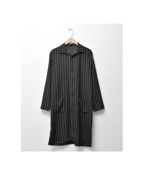 MinoriTY（マイノリティ）の「ストラップイプ柄スーパーロングシャツ（シャツ/ブラウス・メンズ・ブラック/ネイビー/カーキ/テラコッタ・M/L）」の15枚目の写真