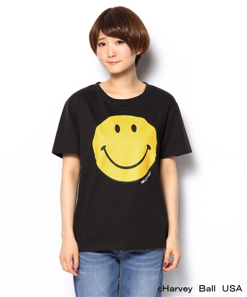 WEGO（ウィゴー）の「WEGO/smileyface　BIG半袖Tシャツ（Tシャツ/カットソー・レディース・オフホワイト/ブラック・FREE）」の12枚目の写真