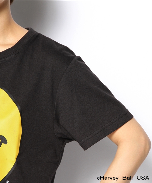 WEGO（ウィゴー）の「WEGO/smileyface　BIG半袖Tシャツ（Tシャツ/カットソー・レディース・オフホワイト/ブラック・FREE）」の8枚目の写真