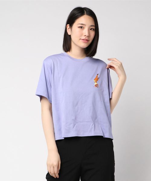 PUNYUS（プニュズ）の「ショート丈レゲエダンサーTシャツ（Tシャツ/カットソー・レディース・ライトパープル/ブラック/ホワイト・1/2/3/4）」の7枚目の写真