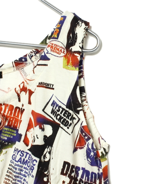 JOEY HYSTERIC（ジョーイヒステリック）の「PUNK PRESS総柄 OP（ワンピース・キッズ・マルチ・LARGE）」の4枚目の写真