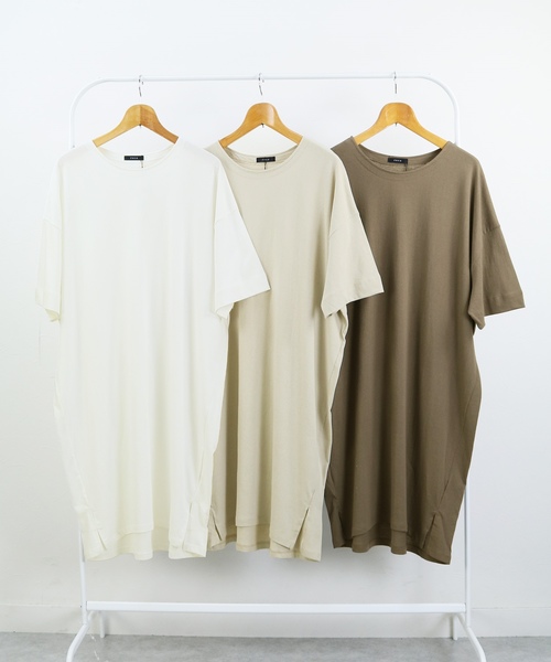 reca（レカ）の「ビッグシルエットTシャツワンピース（チュニック・レディース・ホワイト/モカ/ベージュ/ブラック/カーキ・FREE）」の20枚目の写真