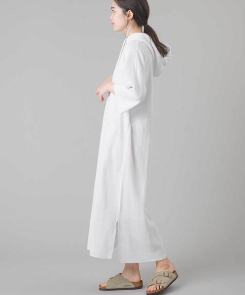 ヘビーワッフルサーマル スリット入六分袖パーカーワンピース ワンピース Omnes オムネス のファッション通販 Zozotown