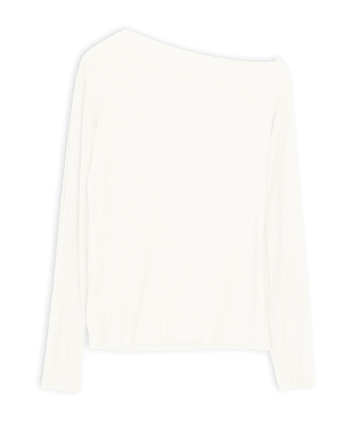Ninarobe（ニーナローブ）の「[CLOSED] アシンメトリーオフショルダーカットソー（Tシャツ/カットソー・レディース・ホワイト/ブラック/ベージュ/グレー・M）」の13枚目の写真