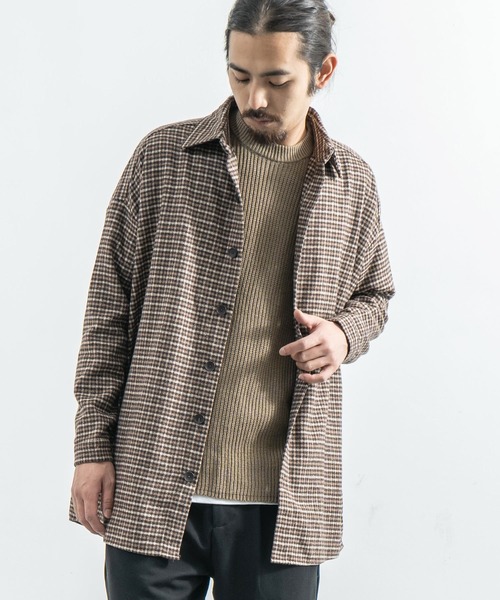 Rocky Monroe(ロッキーモンロー)の「ヘビーフランネルビッグシルエットシャツ(シャツ/ブラウス・メンズ・オレンジ/グリーン/ベージュ/グレー/ブラウン/ブラック・FREE)」の1枚目の写真