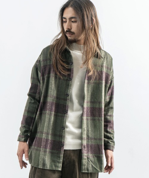 Rocky Monroe(ロッキーモンロー)の「ヘビーフランネルビッグシルエットシャツ(シャツ/ブラウス・メンズ・オレンジ/グリーン/ベージュ/グレー/ブラウン/ブラック・FREE)」の5枚目の写真