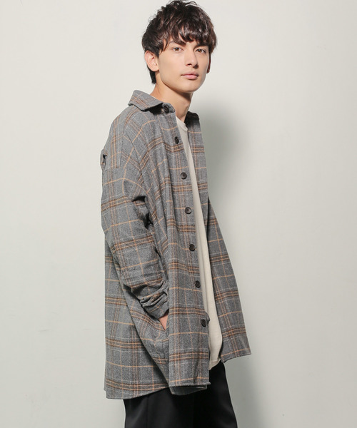Rocky Monroe(ロッキーモンロー)の「ヘビーフランネルビッグシルエットシャツ(シャツ/ブラウス・メンズ・オレンジ/グリーン/ベージュ/グレー/ブラウン/ブラック・FREE)」の18枚目の写真