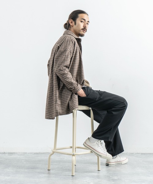 Rocky Monroe(ロッキーモンロー)の「ヘビーフランネルビッグシルエットシャツ(シャツ/ブラウス・メンズ・オレンジ/グリーン/ベージュ/グレー/ブラウン/ブラック・FREE)」の7枚目の写真