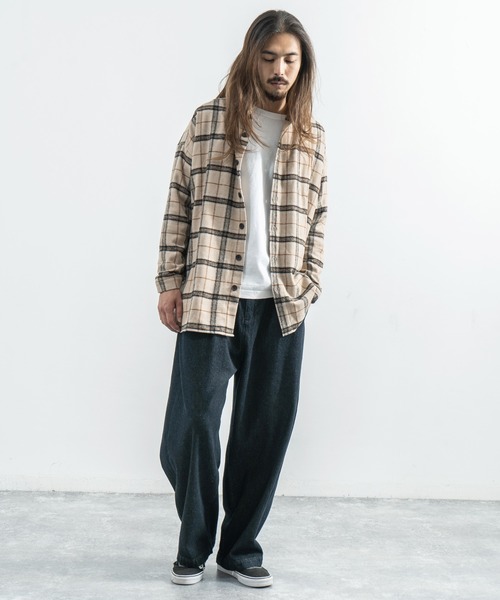 Rocky Monroe(ロッキーモンロー)の「ヘビーフランネルビッグシルエットシャツ(シャツ/ブラウス・メンズ・オレンジ/グリーン/ベージュ/グレー/ブラウン/ブラック・FREE)」の10枚目の写真