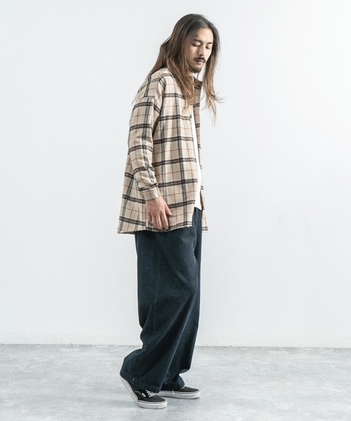 Rocky Monroe(ロッキーモンロー)の「ヘビーフランネルビッグシルエットシャツ(シャツ/ブラウス・メンズ・オレンジ/グリーン/ベージュ/グレー/ブラウン/ブラック・FREE)」の11枚目の写真