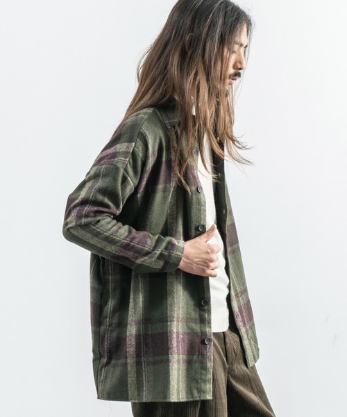 Rocky Monroe(ロッキーモンロー)の「ヘビーフランネルビッグシルエットシャツ(シャツ/ブラウス・メンズ・オレンジ/グリーン/ベージュ/グレー/ブラウン/ブラック・FREE)」の12枚目の写真
