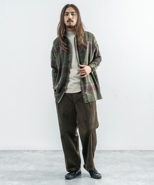 Rocky Monroe(ロッキーモンロー)の「ヘビーフランネルビッグシルエットシャツ(シャツ/ブラウス・メンズ・オレンジ/グリーン/ベージュ/グレー/ブラウン/ブラック・FREE)」の13枚目の写真