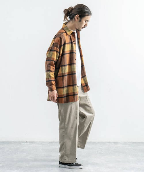 Rocky Monroe(ロッキーモンロー)の「ヘビーフランネルビッグシルエットシャツ(シャツ/ブラウス・メンズ・オレンジ/グリーン/ベージュ/グレー/ブラウン/ブラック・FREE)」の17枚目の写真