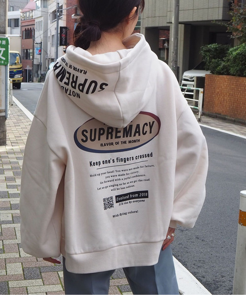 tiptop(ティップトップ)の「裏起毛オーバルロゴフーディ(パーカー・レディース・ブラック/エンジ/アイボリー/ダークグレー・FREE)」の18枚目の写真