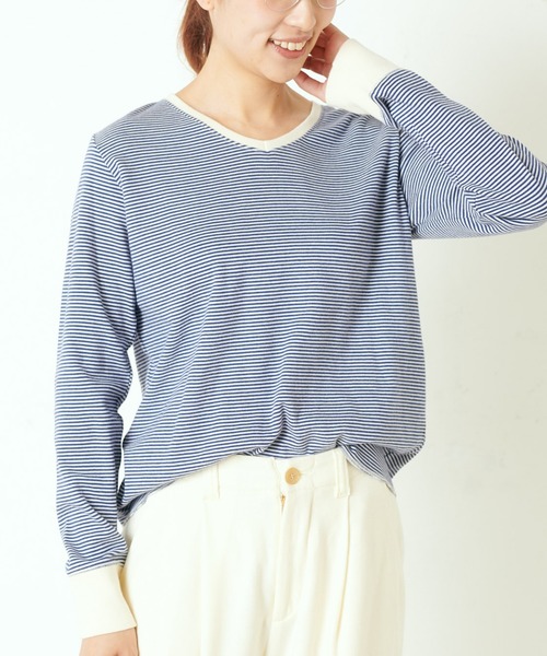 PUAL CE CIN（ピュアルセシン）の「スムースＶネックプルオーバー（Tシャツ/カットソー・レディース・ブラック/その他4/その他2/オートミール/その他1/その他3・FREE）」の4枚目の写真