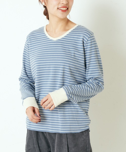 PUAL CE CIN（ピュアルセシン）の「スムースＶネックプルオーバー（Tシャツ/カットソー・レディース・ブラック/その他4/その他2/オートミール/その他1/その他3・FREE）」の5枚目の写真