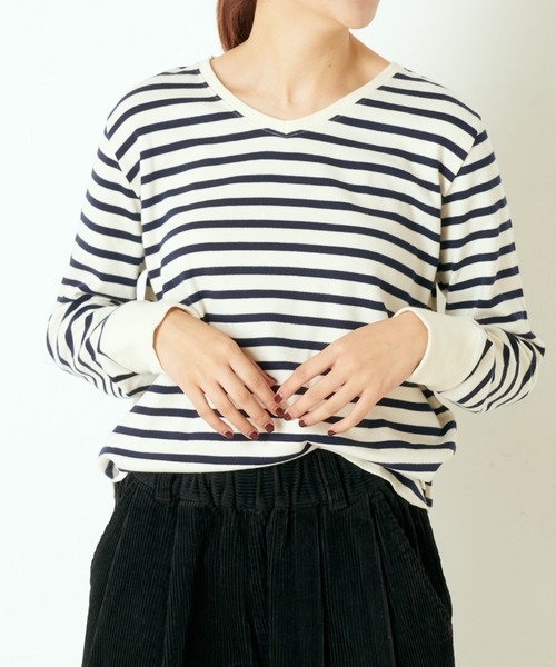 PUAL CE CIN（ピュアルセシン）の「スムースＶネックプルオーバー（Tシャツ/カットソー・レディース・ブラック/その他4/その他2/オートミール/その他1/その他3・FREE）」の10枚目の写真