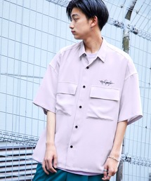 Mark Gonzales/マークゴンザレス 別注 リラックスドレープ レギュラーカラーシャツ クレリックシャツ 1/2 sleeve CPOシャツ
