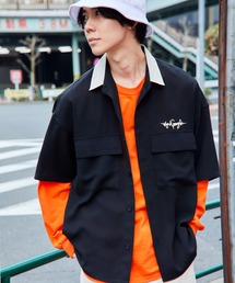 Mark Gonzales/マークゴンザレス 別注 リラックスドレープ レギュラーカラーシャツ クレリックシャツ 1/2 sleeve CPOシャツ