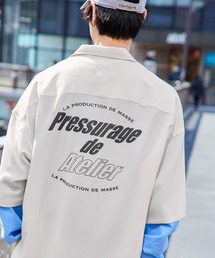 Mark Gonzales/マークゴンザレス 別注 リラックスドレープ レギュラーカラーシャツ クレリックシャツ 1/2 sleeve CPOシャツ
