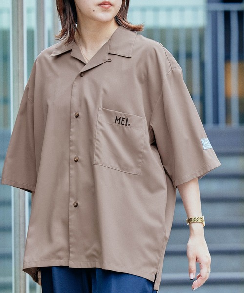 MEI（メイ）の「MEI/メイ MONO-MART別注 リラックスオープンカラー半袖シャツ（シャツ/ブラウス・メンズ・ライトグレー/ブラック/ベージュ/ネイビー・M/L）」の4枚目の写真