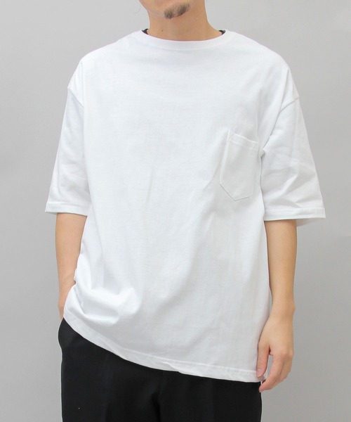 United Athle(ユナイテッドアスレ)の「5.6オンス ビッグシルエット ドロップショルダー ポケットTシャツ(Tシャツ/カットソー・メンズ・ホワイト/ブラック/グリーン/カーキ・L/M/XL)」の1枚目の写真