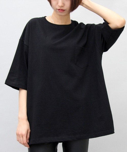 United Athle(ユナイテッドアスレ)の「5.6オンス ビッグシルエット ドロップショルダー ポケットTシャツ(Tシャツ/カットソー・メンズ・ホワイト/ブラック/グリーン/カーキ・L/M/XL)」の2枚目の写真