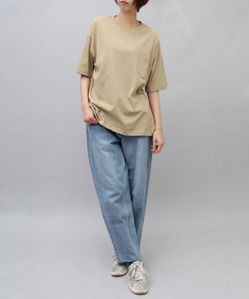 United Athle(ユナイテッドアスレ)の「5.6オンス ビッグシルエット ドロップショルダー ポケットTシャツ(Tシャツ/カットソー・メンズ・ホワイト/ブラック/グリーン/カーキ・L/M/XL)」の13枚目の写真