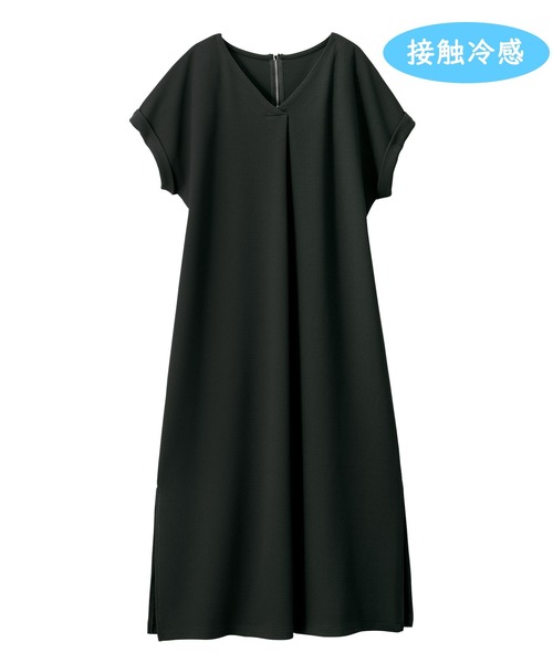 GeeRA(ジーラ)の「ひんやり接触冷感。ジャガードスキッパーワンピース(ワンピース・レディース・オレンジ/ブラック/ライトカーキ/ベージュ/モカ/ネイビー・XX-LARGE/LARGE/SMALL/MEDIUM/X-LARGE)」の8枚目の写真