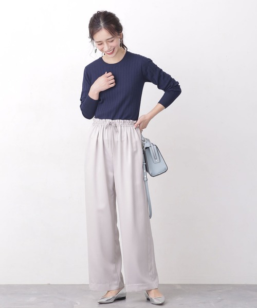 NANO universe（ナノユニバース）の「WEB限定/ウォッシャブルリブニット 長袖（ニット/セーター・レディース・オフホワイト/ネイビー/ブラック/ベージュ/ブルー/グレー系その他・マルチサイズ）」の13枚目の写真