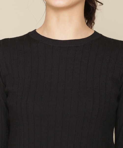 NANO universe（ナノユニバース）の「WEB限定/ウォッシャブルリブニット 長袖（ニット/セーター・レディース・オフホワイト/ネイビー/ブラック/ベージュ/ブルー/グレー系その他・マルチサイズ）」の15枚目の写真