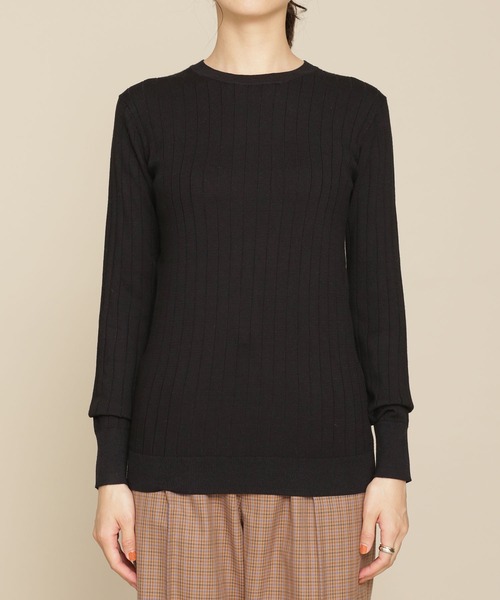 NANO universe（ナノユニバース）の「WEB限定/ウォッシャブルリブニット 長袖（ニット/セーター・レディース・オフホワイト/ネイビー/ブラック/ベージュ/ブルー/グレー系その他・マルチサイズ）」の18枚目の写真