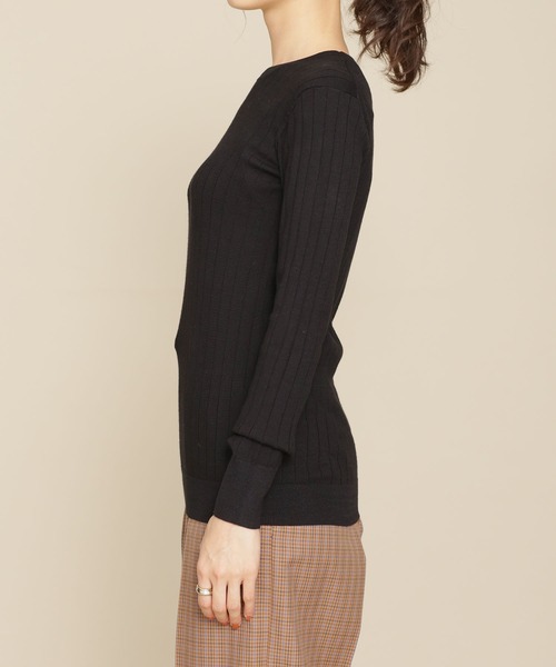 NANO universe（ナノユニバース）の「WEB限定/ウォッシャブルリブニット 長袖（ニット/セーター・レディース・オフホワイト/ネイビー/ブラック/ベージュ/ブルー/グレー系その他・マルチサイズ）」の17枚目の写真