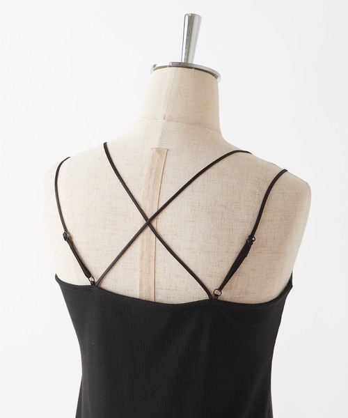 one after another NICE CLAUP（ワンアフターアナザーナイスクラップ）の「テレコクロスキャミ（キャミソール・レディース・オフホワイト/ベージュ/ブラック/ピンクベージュ/グリーン・FREE）」の20枚目の写真