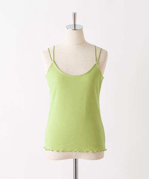 one after another NICE CLAUP（ワンアフターアナザーナイスクラップ）の「テレコクロスキャミ（キャミソール・レディース・オフホワイト/ベージュ/ブラック/ピンクベージュ/グリーン・FREE）」の14枚目の写真