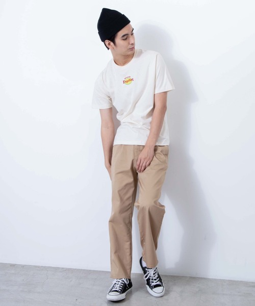 WEGO（ウィゴー）の「WEGO/サークルロゴ刺繍Tシャツ（Tシャツ/カットソー・メンズ・アイボリー/スミクロ・SMALL/MEDIUM/LARGE）」の4枚目の写真