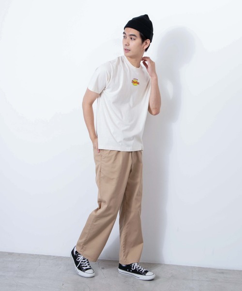 WEGO（ウィゴー）の「WEGO/サークルロゴ刺繍Tシャツ（Tシャツ/カットソー・メンズ・アイボリー/スミクロ・SMALL/MEDIUM/LARGE）」の5枚目の写真