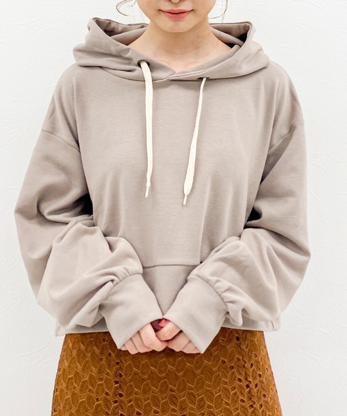 archives（アルシーヴ）の「【抗菌加工】ポンチパーカー（パーカー・レディース・ブラック/ベージュ/ブラウン/アイボリー・MEDIUM）」の4枚目の写真