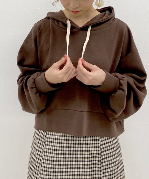 archives（アルシーヴ）の「【抗菌加工】ポンチパーカー（パーカー・レディース・ブラック/ベージュ/ブラウン/アイボリー・MEDIUM）」の3枚目の写真